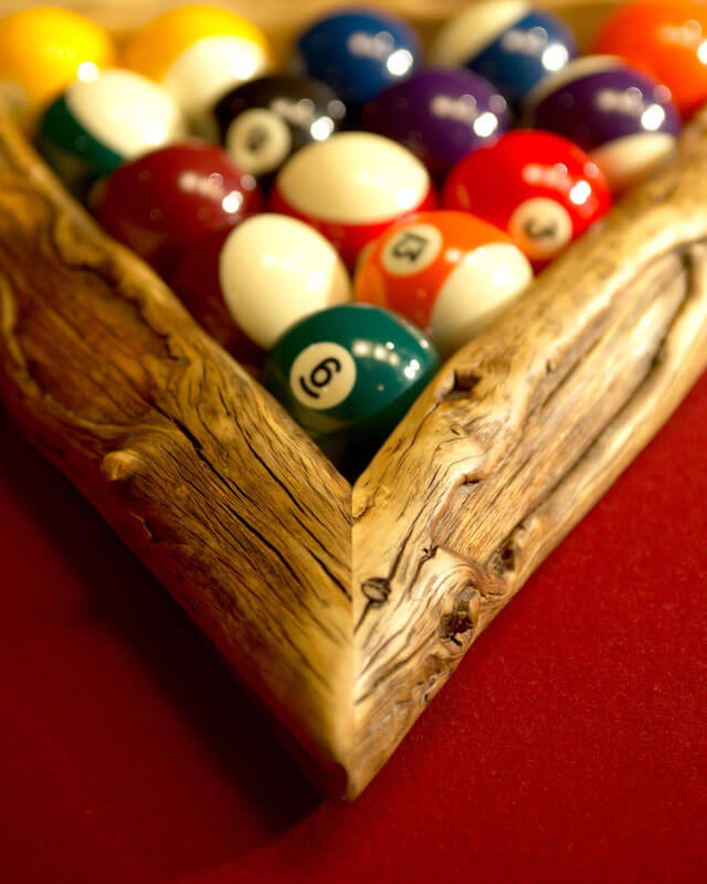 rustic pine pool ball rack