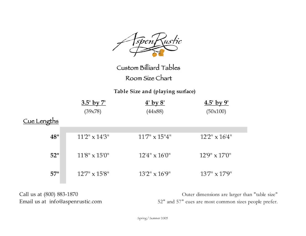 Pool Table Size Guide Pool Table Sizing | Rustic Pool Table | Aspen Rustic Inc. | Custom ...